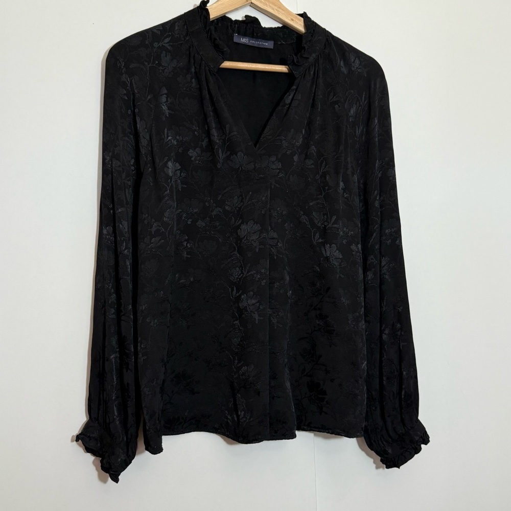 M&S collection Elegant Black Floral Women's Top